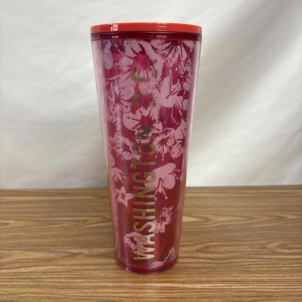 Starbucks Washington DC Cherry Blossom Tumbler Cold Cup Venti 24oz No Straw